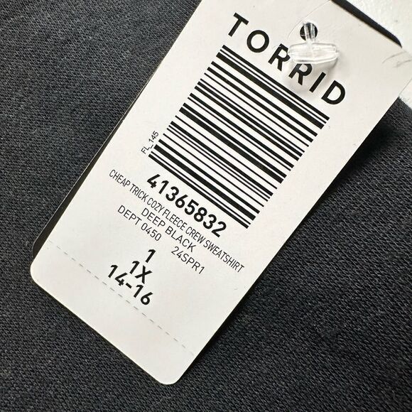 NWT Torrid Plus Size Black Cheap Trick Cozy Fleece Sweatshirt -Size XL - 14-16 - Picture 8 of 8
